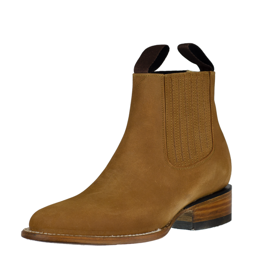 BOTIN CHARRO OVAL VAQUETA NOBUK AVELLANA