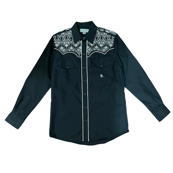 CAMISA CABALLERO OLD WEST BORDADO MINERO NEGRA