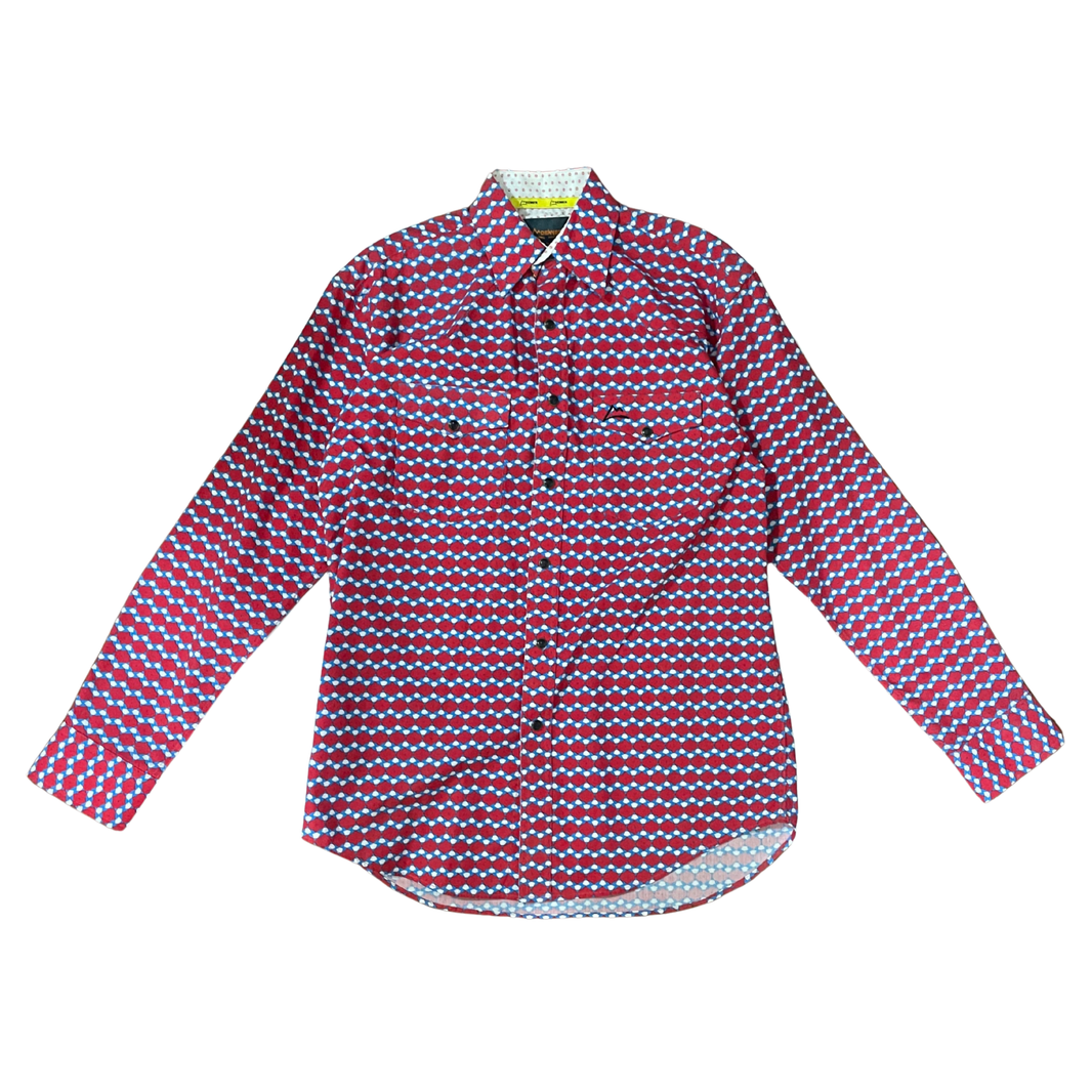 CAMISA CABALLERO DENVER ROJO AZUL