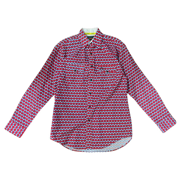 CAMISA CABALLERO DENVER ROJO AZUL