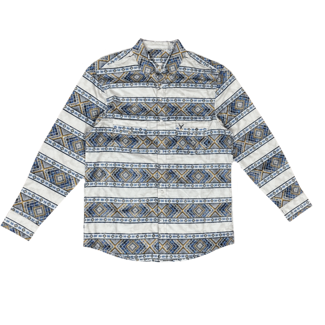 CAMISA CABALLERO MCALLEN CORAL AZTEC LS