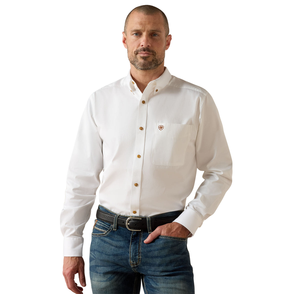 CAMISA CABALLERO ARIAT BLANCA