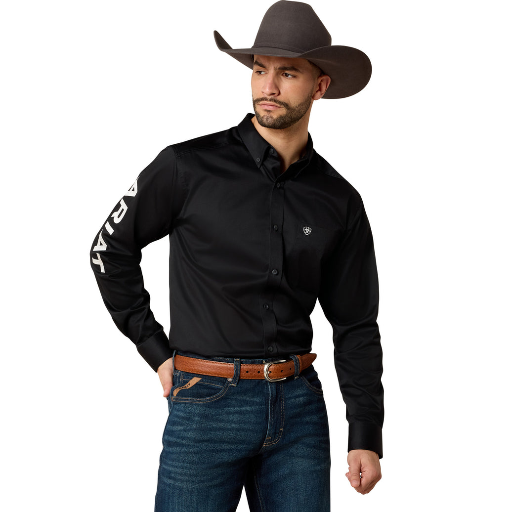 CAMISA CABALLERO ARIAT TEAM LOGO NEGRA