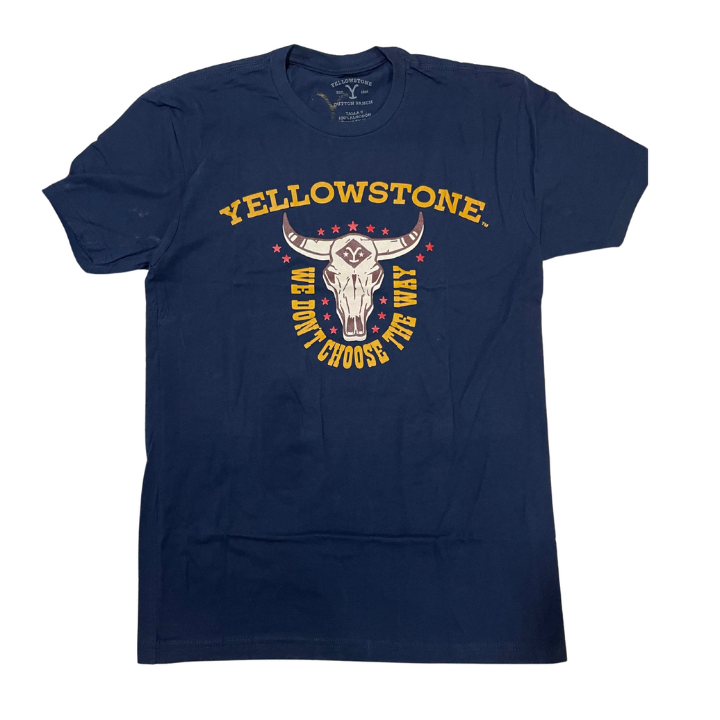 PLAYERA CABALLERO YELLOWSTONE NAVY HORNS