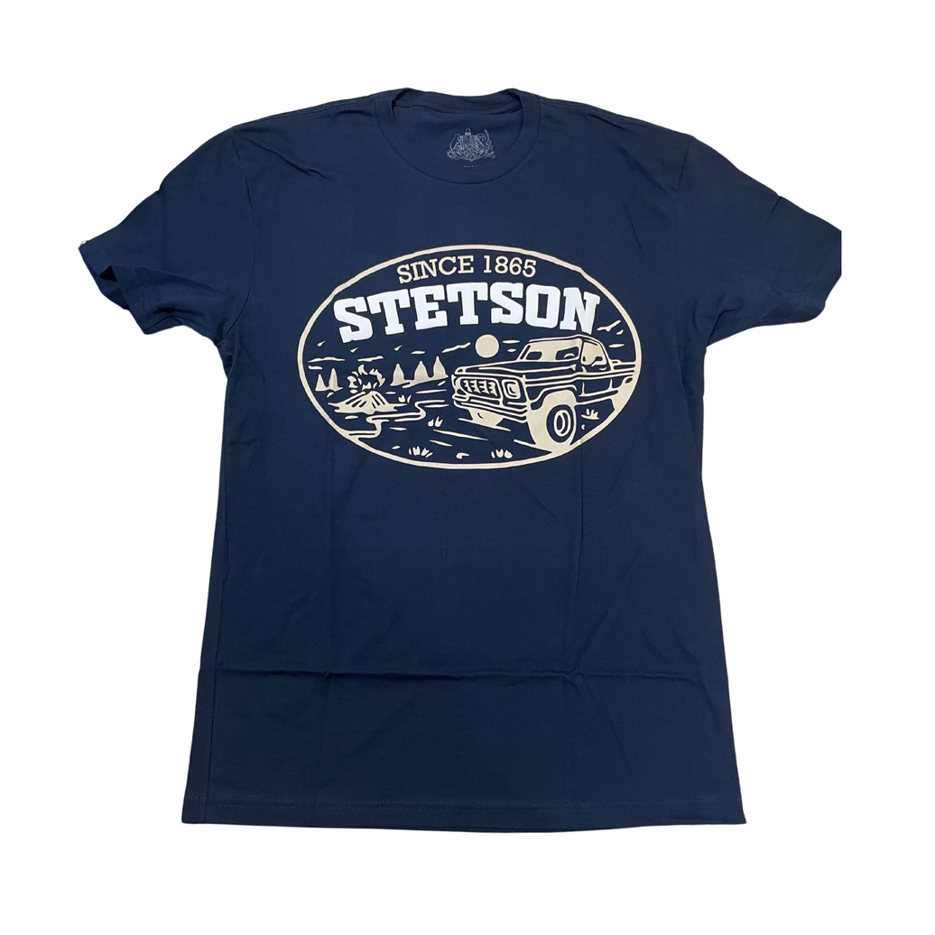 PLAYERA CABALLERO STETSON NAVY TRUCK