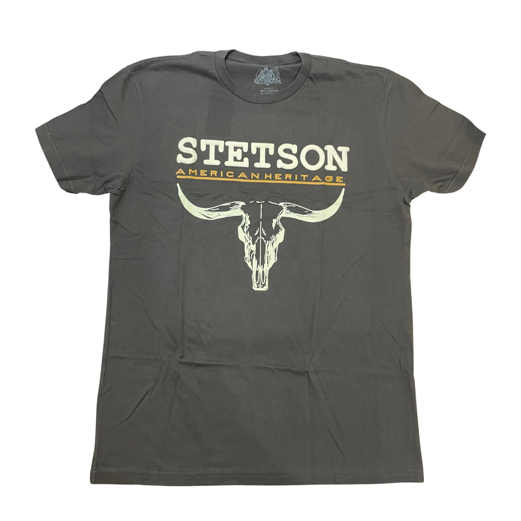 PLAYERA CABALLERO STETSON BROWN HORNS