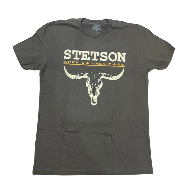 PLAYERA CABALLERO STETSON BROWN HORNS