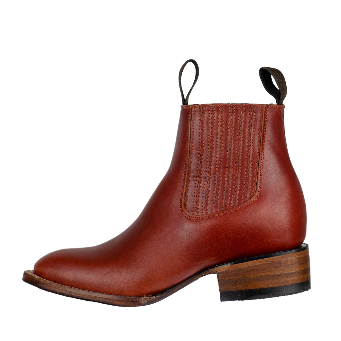 BOTIN CHARRO FRANCESA VAQUETA PIEL CHEDRON