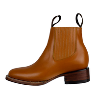 BOTIN CHARRO OVAL VAQUETA PIEL MIEL
