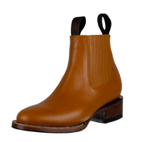 BOTIN CHARRO OVAL VAQUETA PIEL MIEL