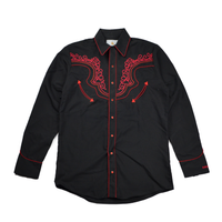 CAMISA CABALLERO RANGERS NEGRA Y ROJO